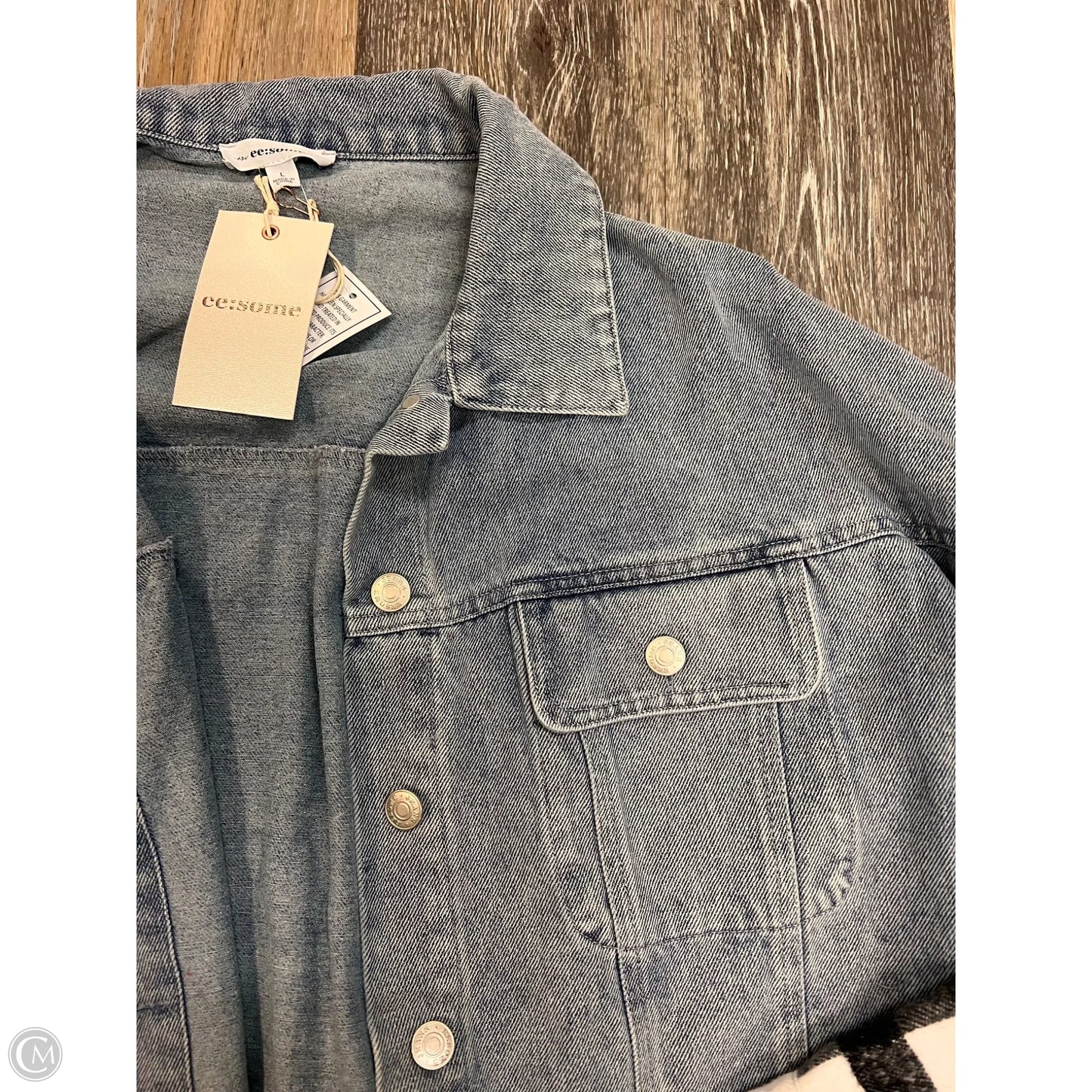 Jacket Denim By Ee Some In Blue Denim, Size: L