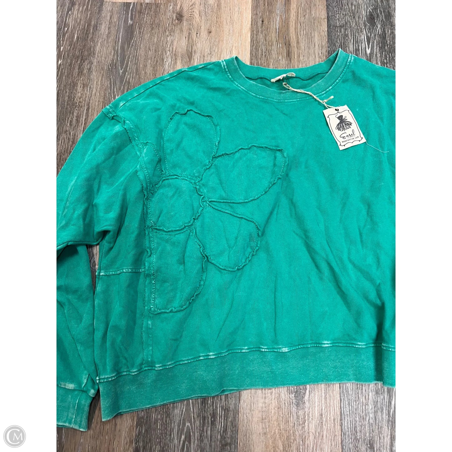 Top Long Sleeve By Easel In Green, Size: L