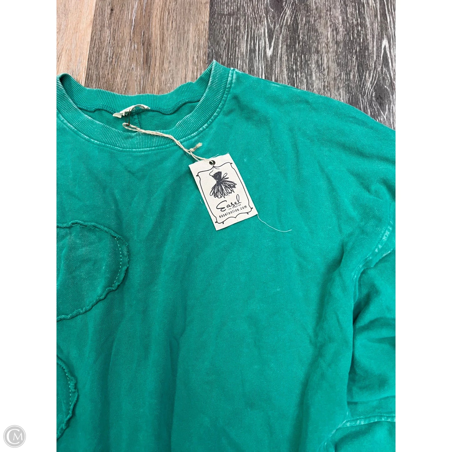 Top Long Sleeve By Easel In Green, Size: L