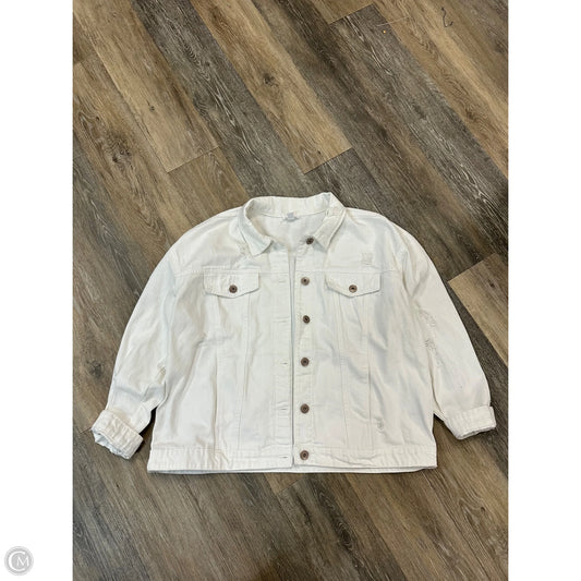 Jacket Denim By Tribal In White Denim, Size: Xl