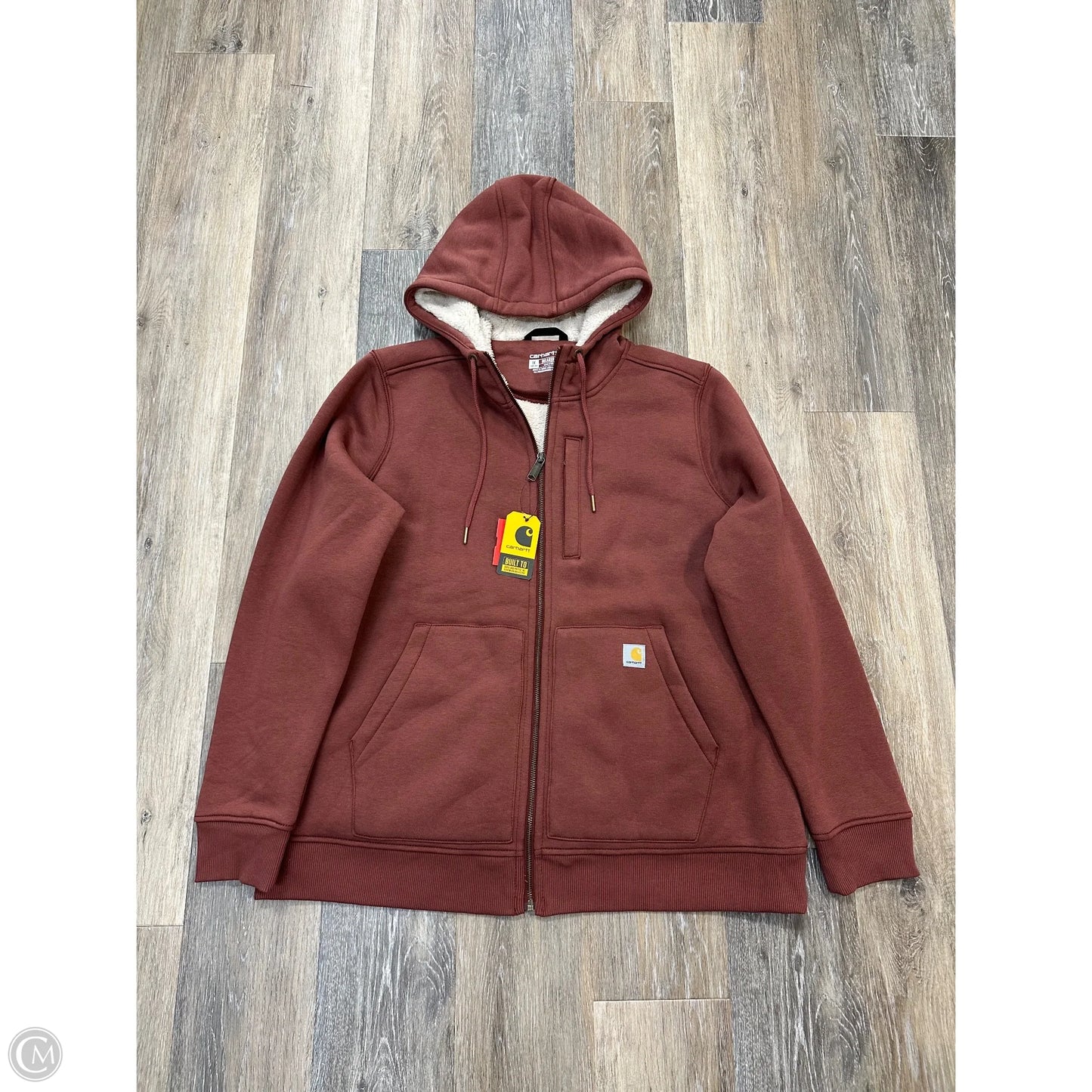 Sweatshirt Hoodie By Carhartt In Maroon, Size: 1x