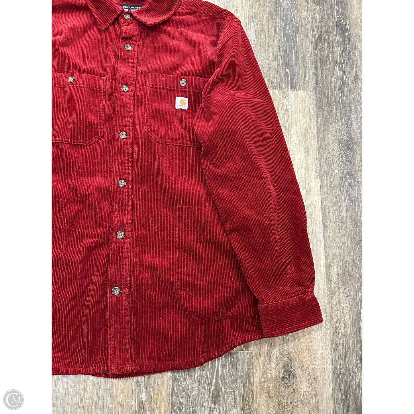 Jacket Shirt By Carhartt In Red, Size: L