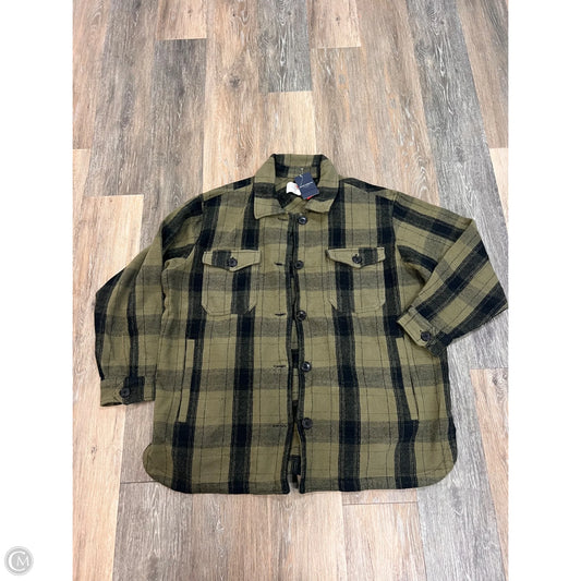 Jacket Shirt By Lucky Brand In Green, Size: L