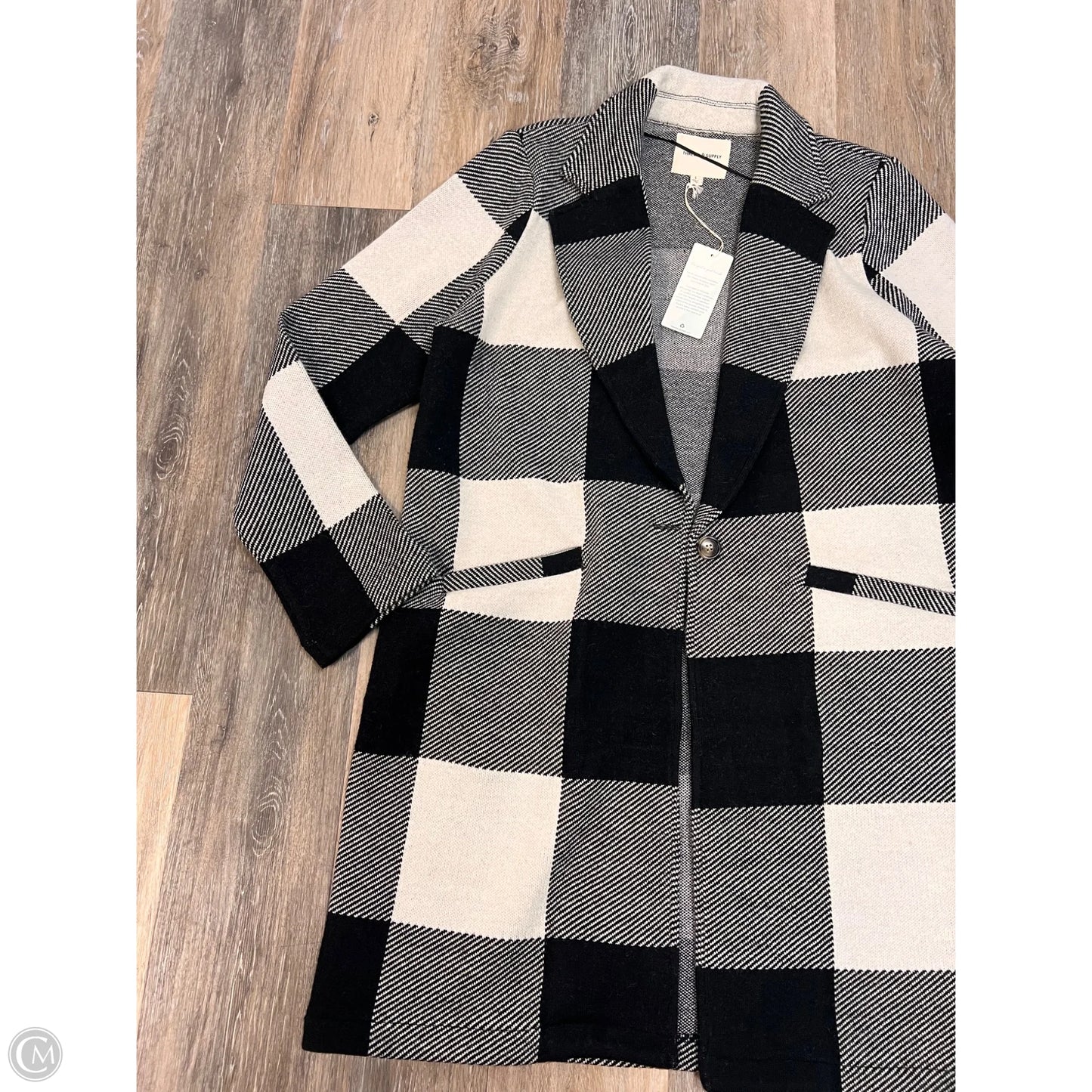 Sweater Cardigan By Thread And Supply In Black & Cream, Size: L