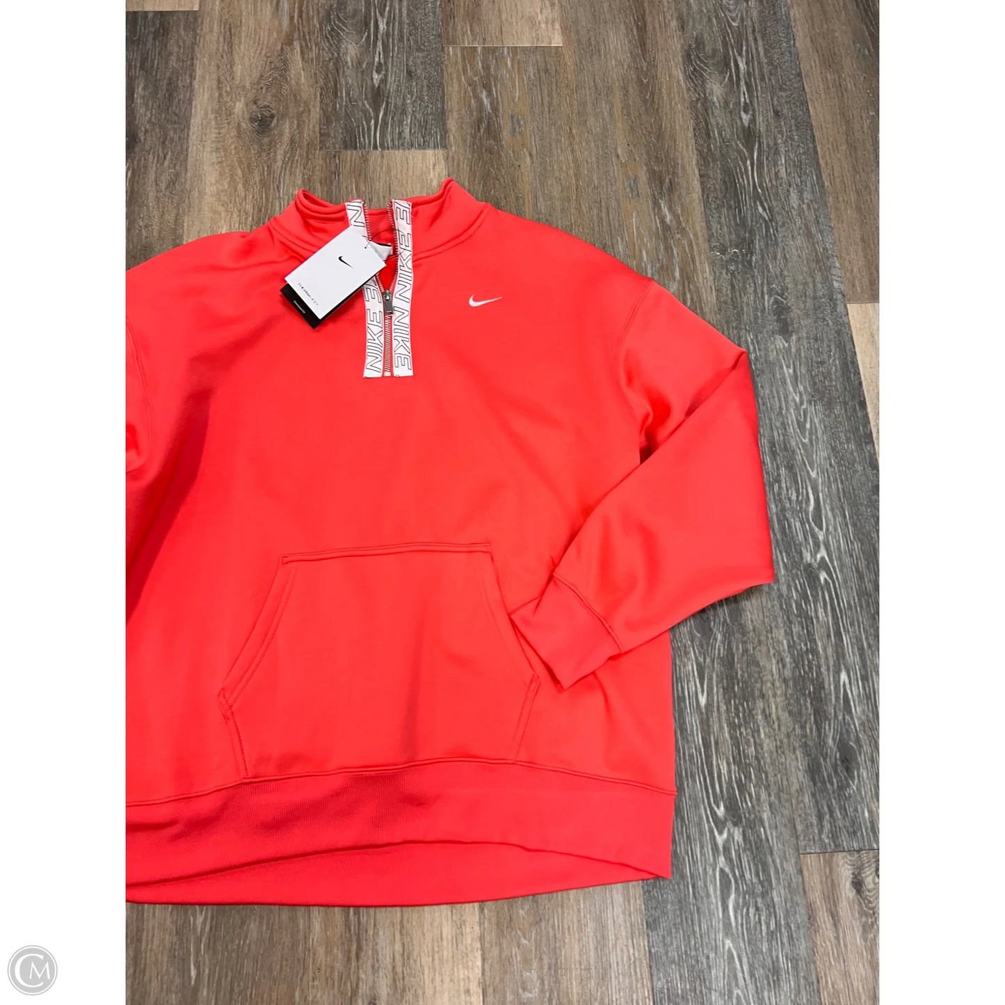 Athletic Sweatshirt Collar By Nike Apparel In Coral, Size: Xl