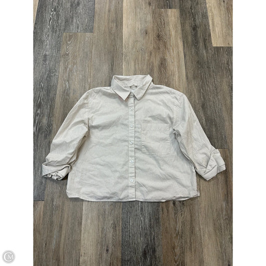 Blouse Long Sleeve By Evereve In Striped Pattern, Size: S
