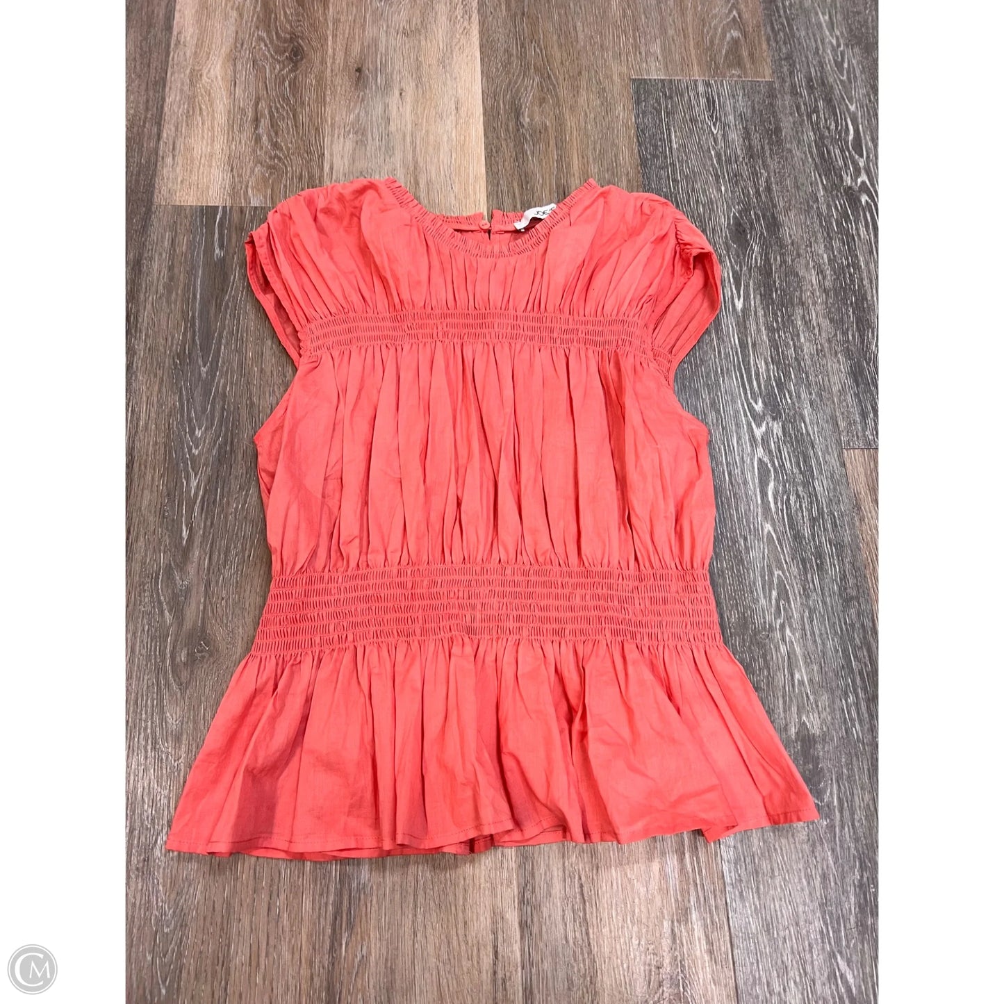 Blouse Short Sleeve Designer By Joes Jeans In Coral, Size: S