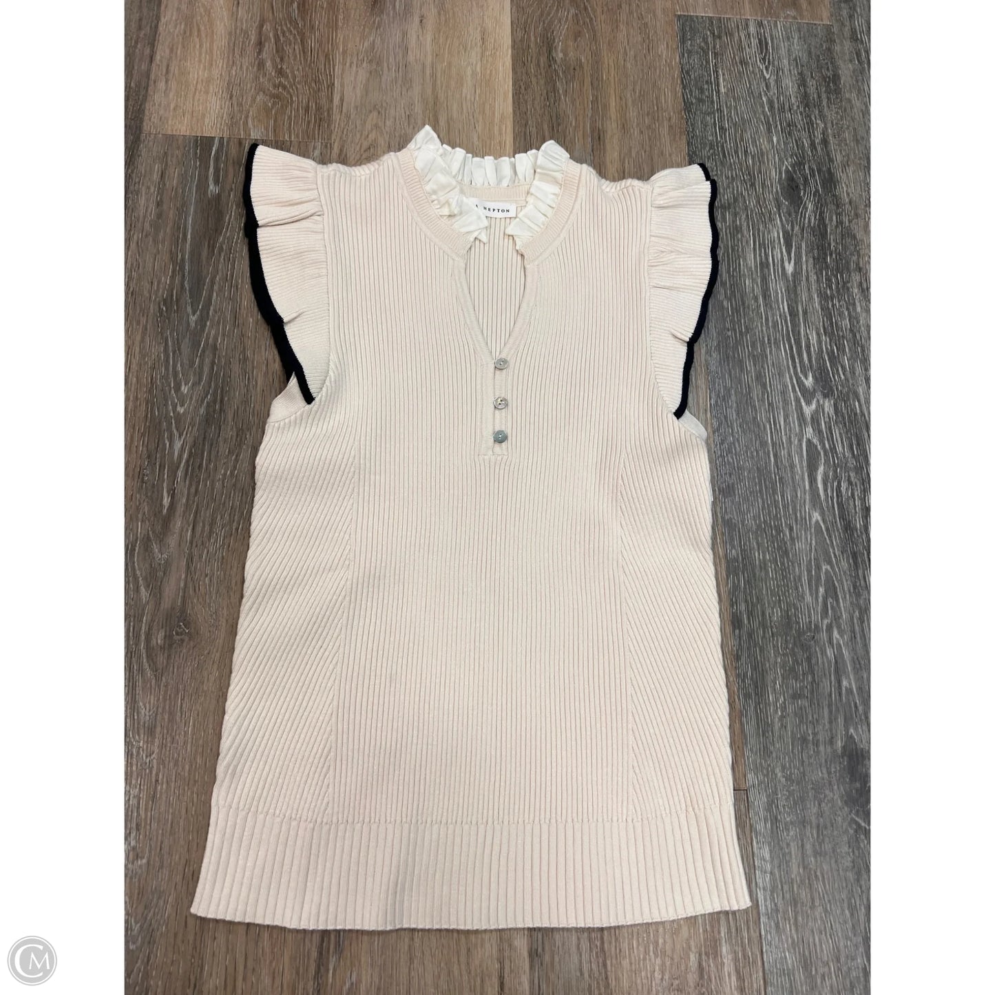 Sweater Short Sleeve By Melissa Nepton In Cream, Size: S