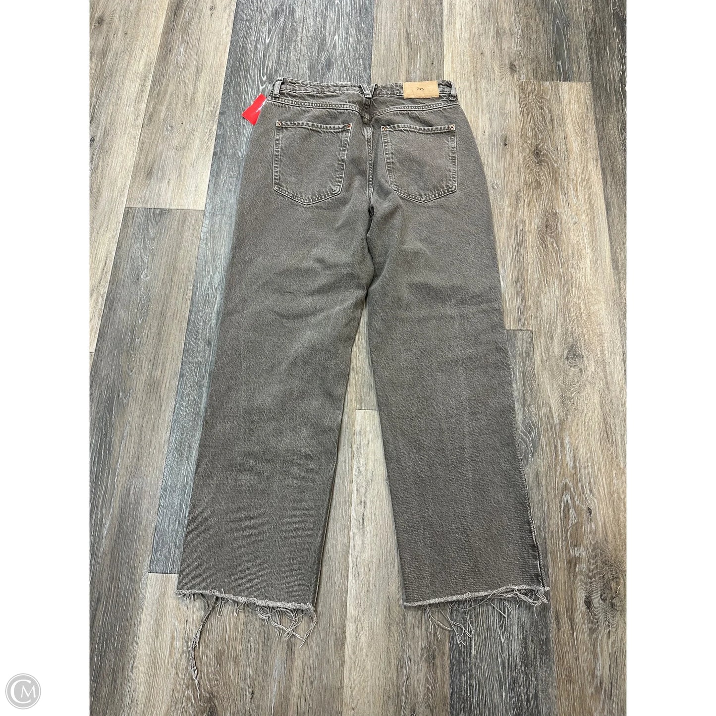 Jeans Straight By Zara In Grey Denim, Size: 6
