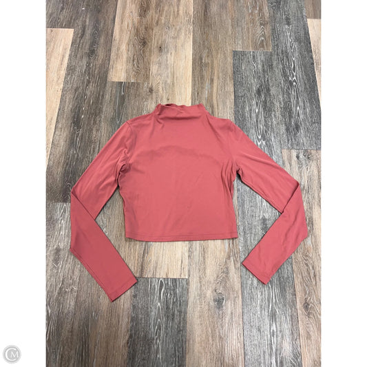 Athletic Top Long Sleeve Collar By Lululemon In Pink, Size: M