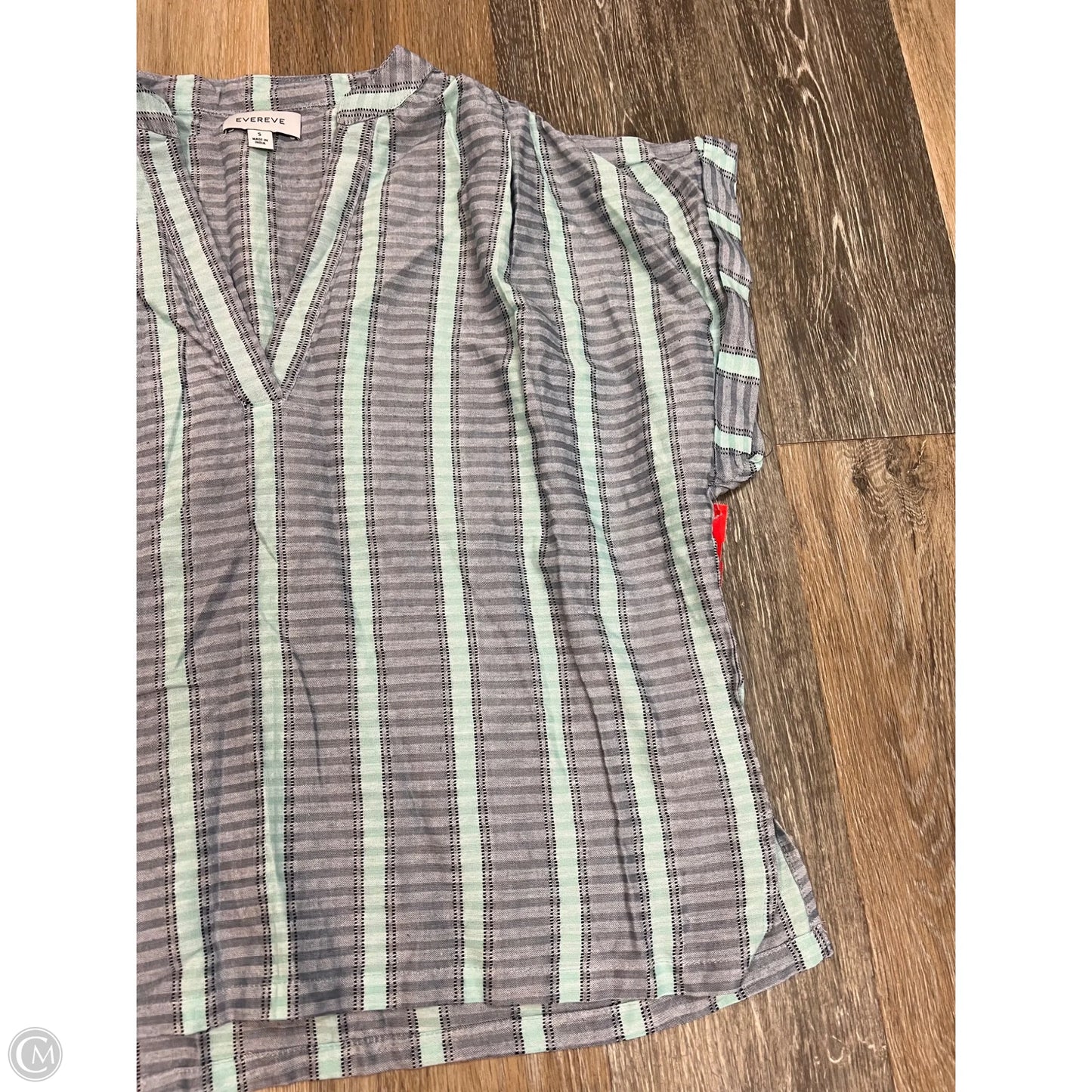 Blouse Short Sleeve By Evereve In Striped Pattern, Size: S
