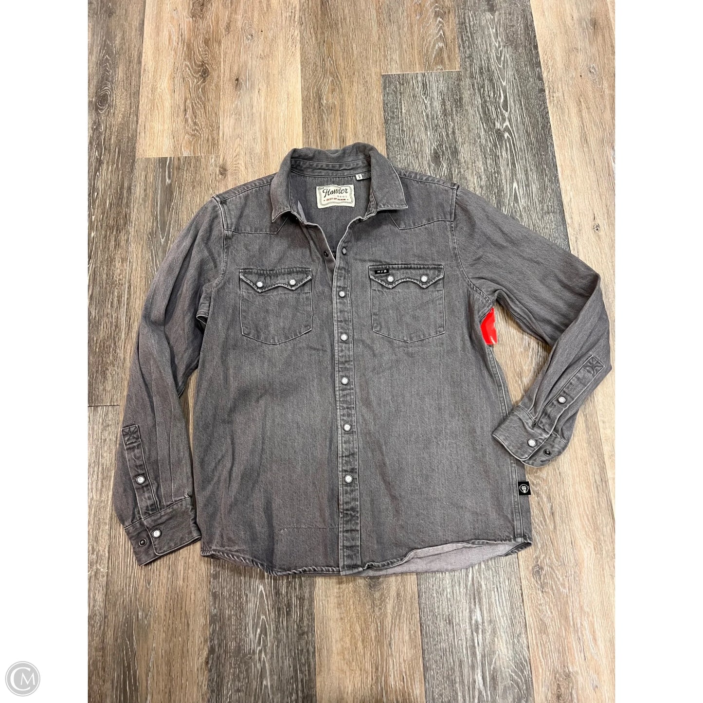 Blouse Long Sleeve By Howler In Grey, Size: S