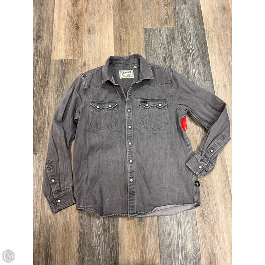 Blouse Long Sleeve By Howler In Grey, Size: S