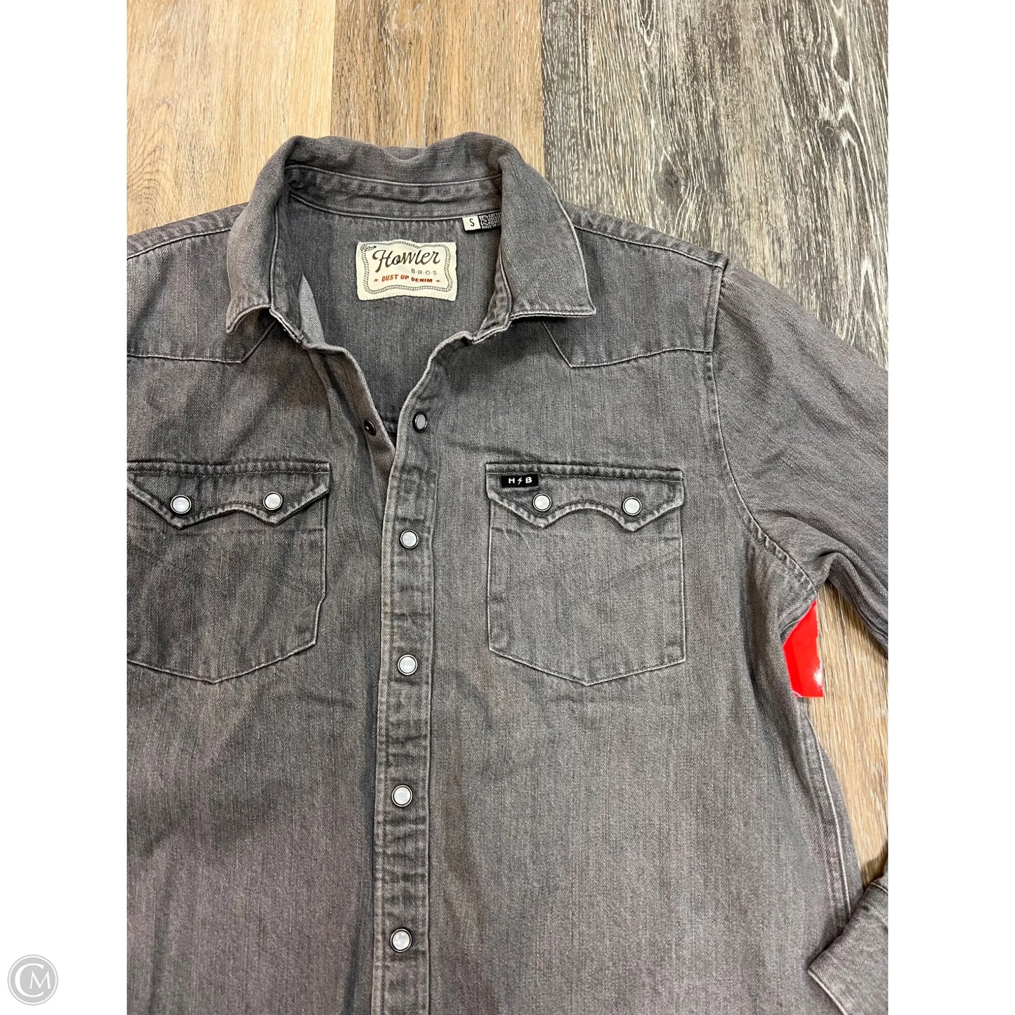 Blouse Long Sleeve By Howler In Grey, Size: S