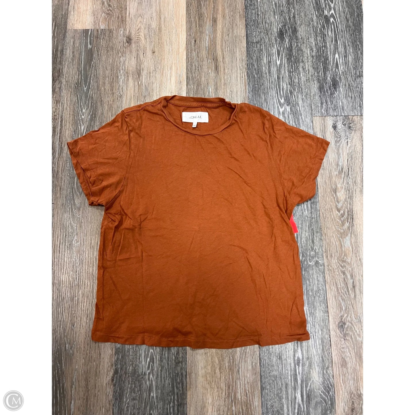Top Short Sleeve By The Great. In Orange, Size: M