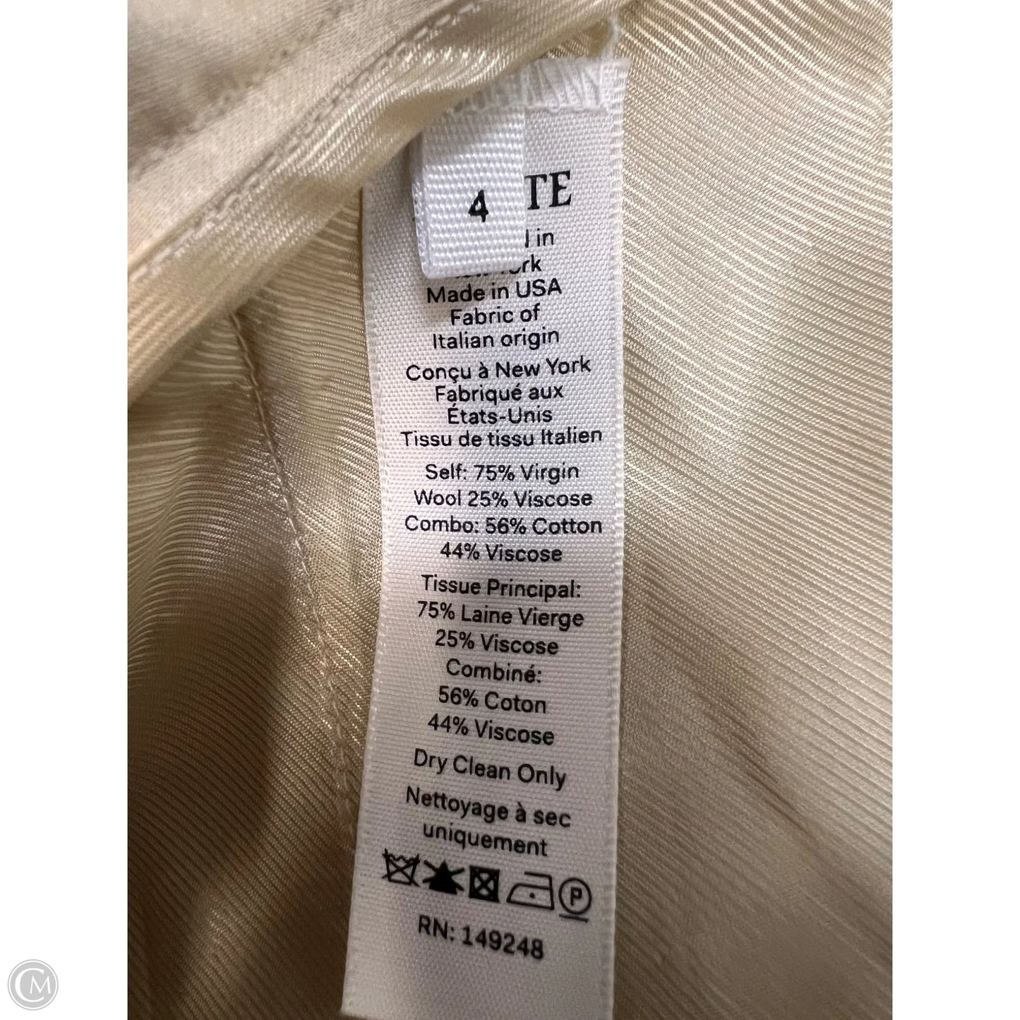 Pants Wide Leg By KHAITE In Cream, Size: 4