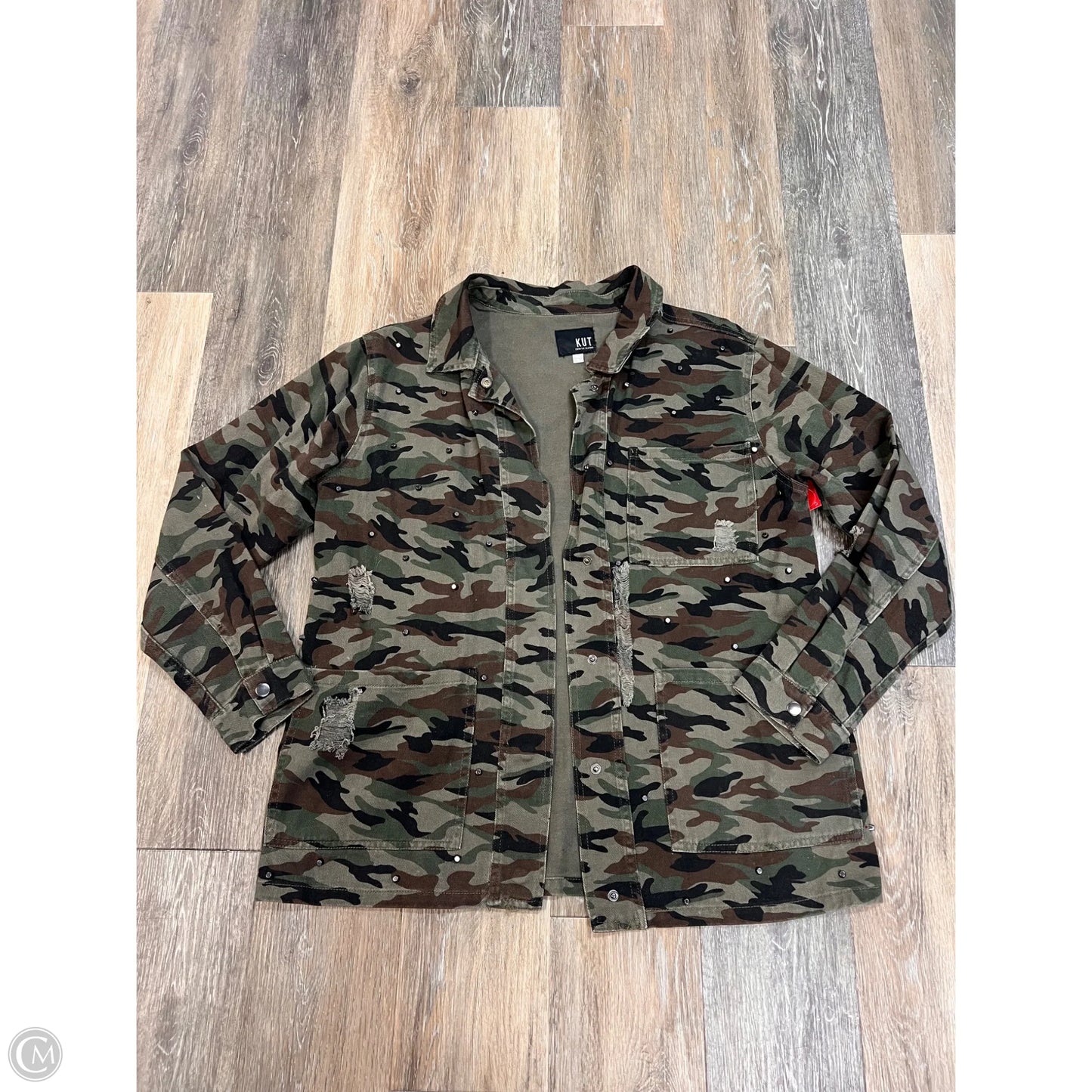 Jacket Shirt By Kut In Camouflage Print, Size: Xl