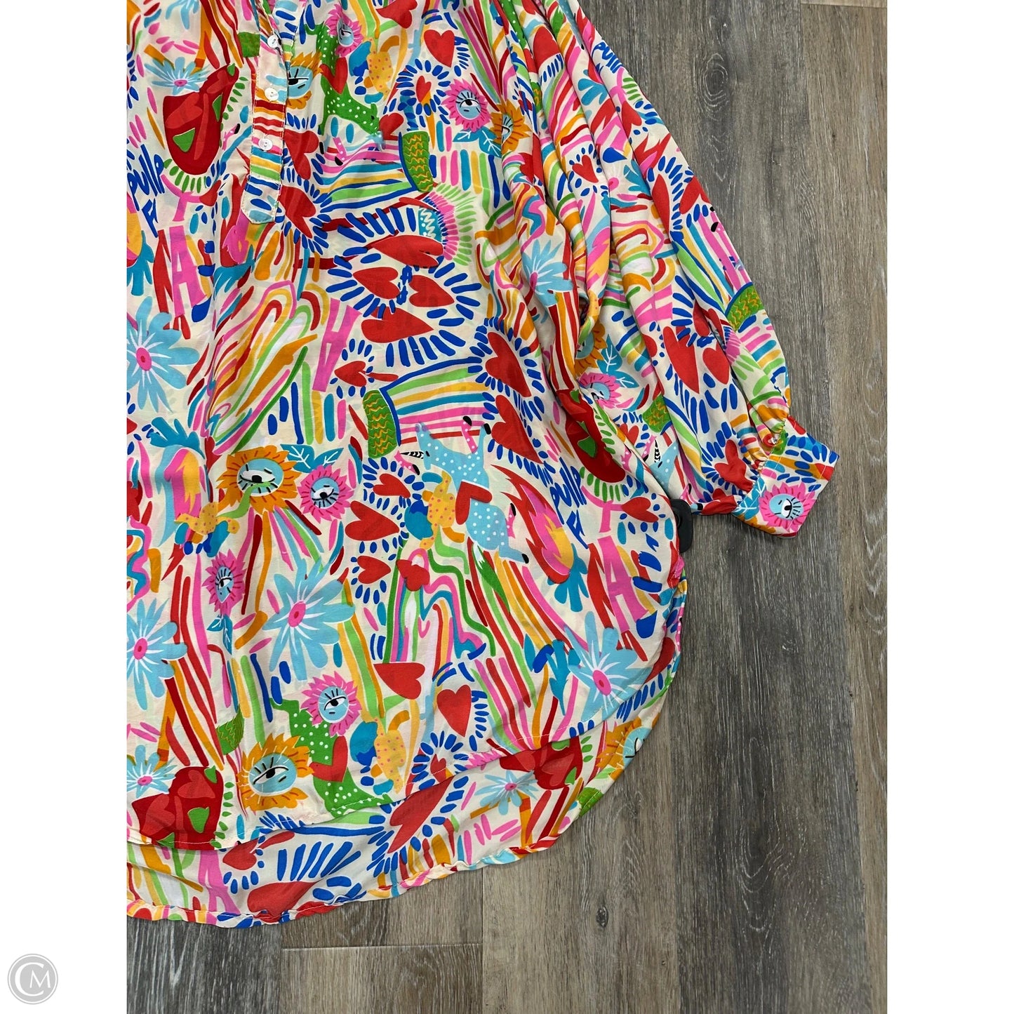 Blouse Long Sleeve By Gold and Silver Paris In Multi-colored, Size: Xl