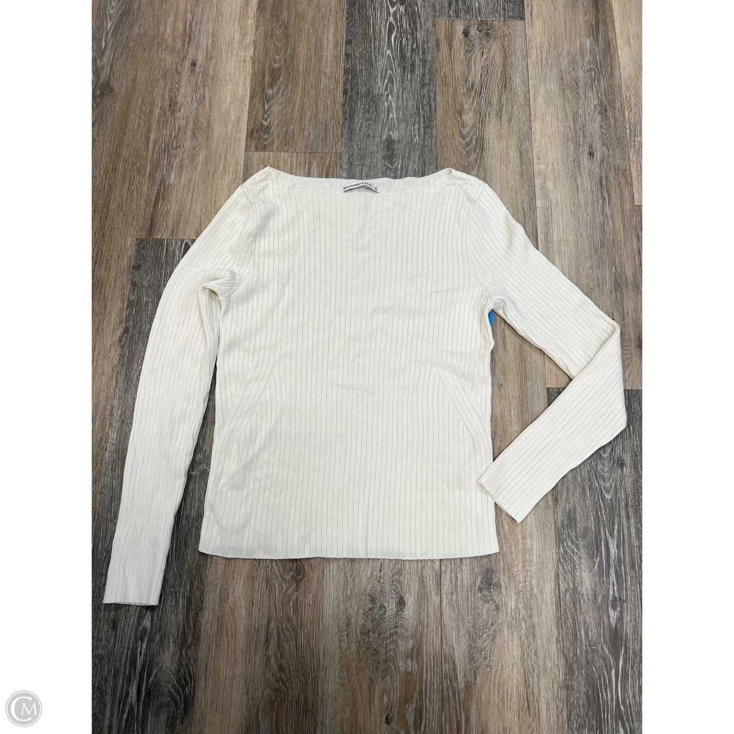 Top Long Sleeve By Abercrombie And Fitch In Cream, Size: L
