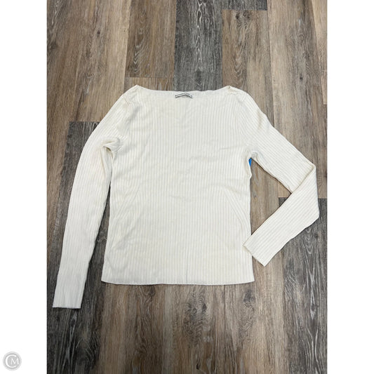 Top Long Sleeve By Abercrombie And Fitch In Cream, Size: L