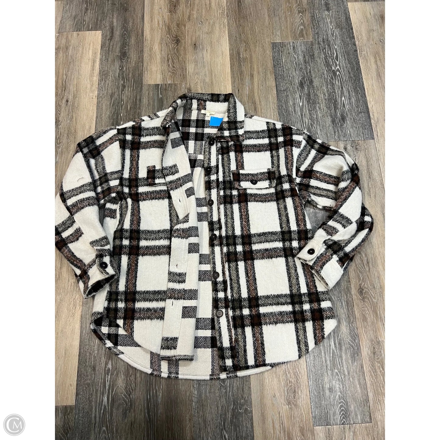Jacket Shirt By La Miel In Plaid Pattern, Size: L