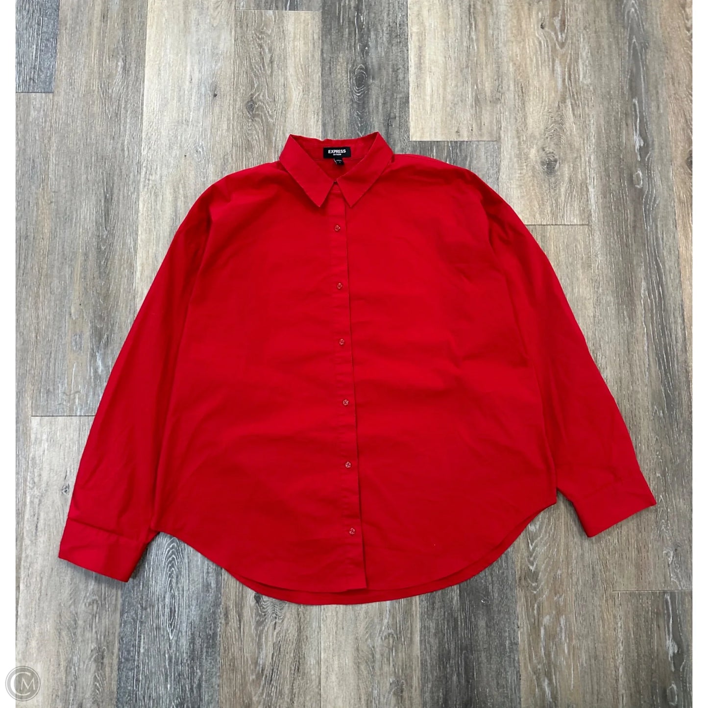 Blouse Long Sleeve By Express In Red, Size: L