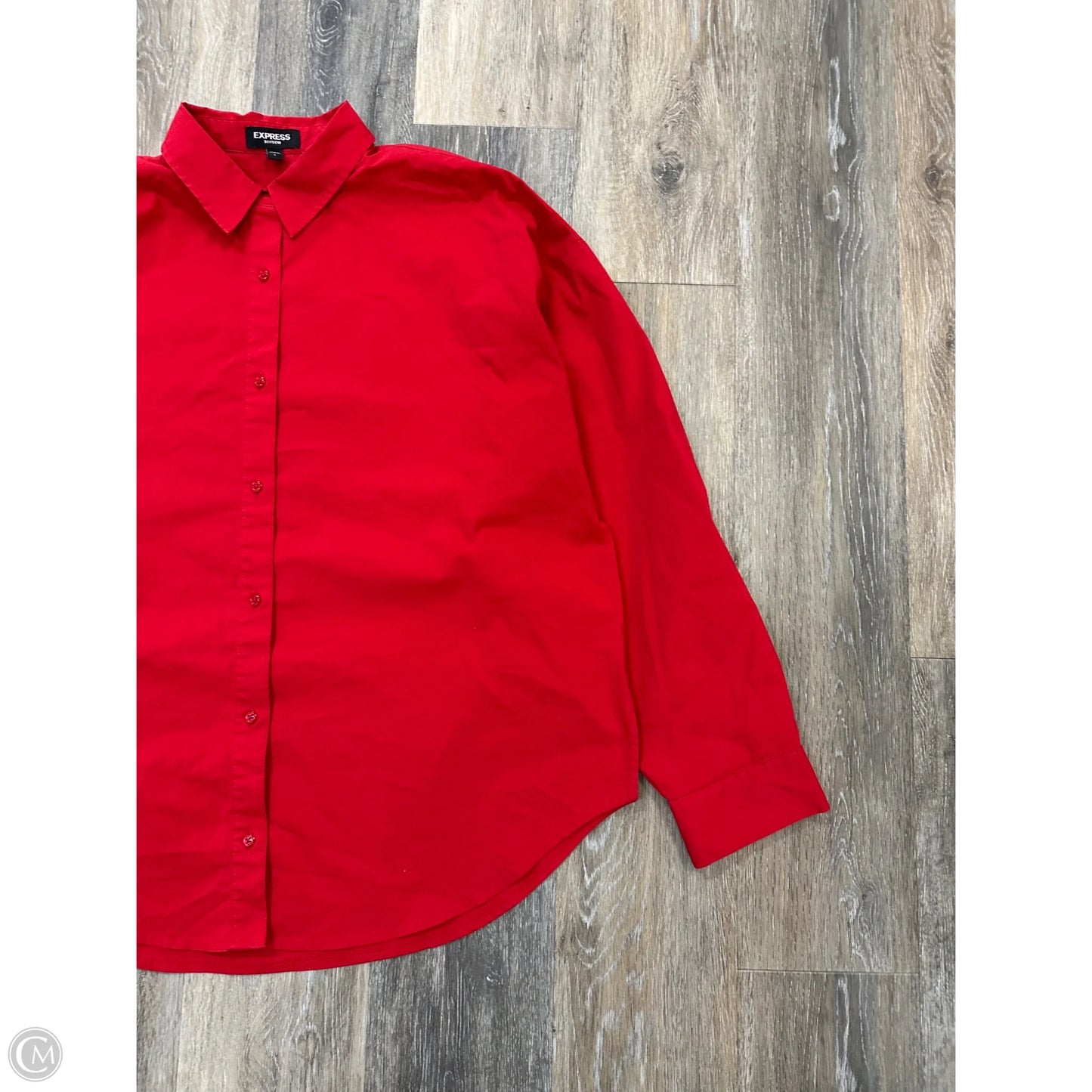 Blouse Long Sleeve By Express In Red, Size: L