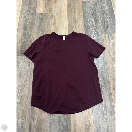 Athletic Top Short Sleeve By Lululemon In Purple, Size: 10
