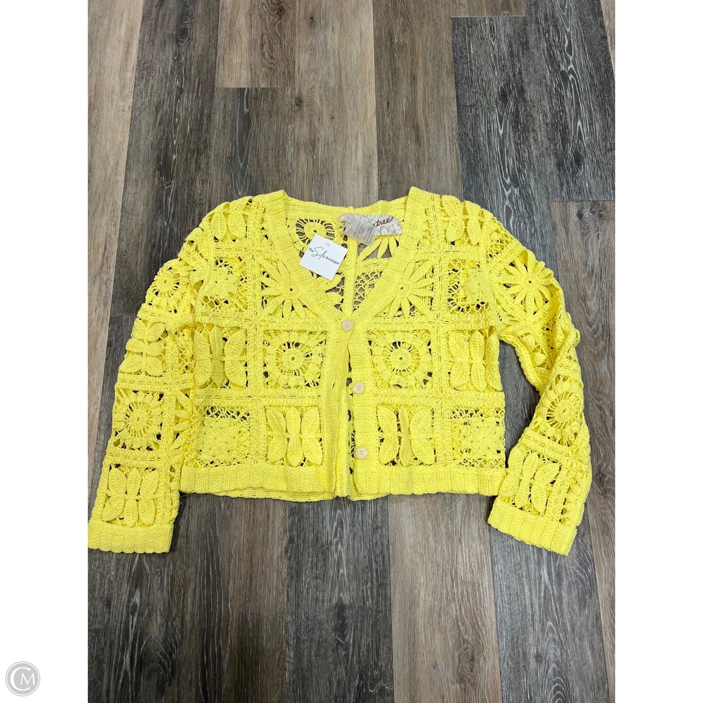 Sweater Cardigan By Mystree In Yellow, Size: L