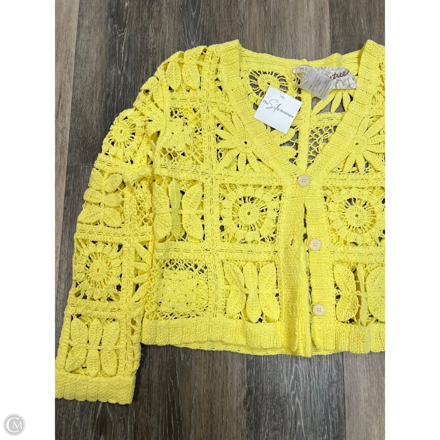Sweater Cardigan By Mystree In Yellow, Size: L