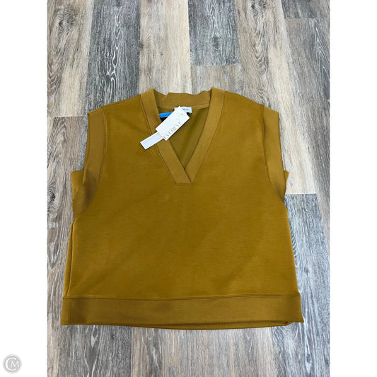 Blouse Short Sleeve By Evereve In Yellow, Size: L