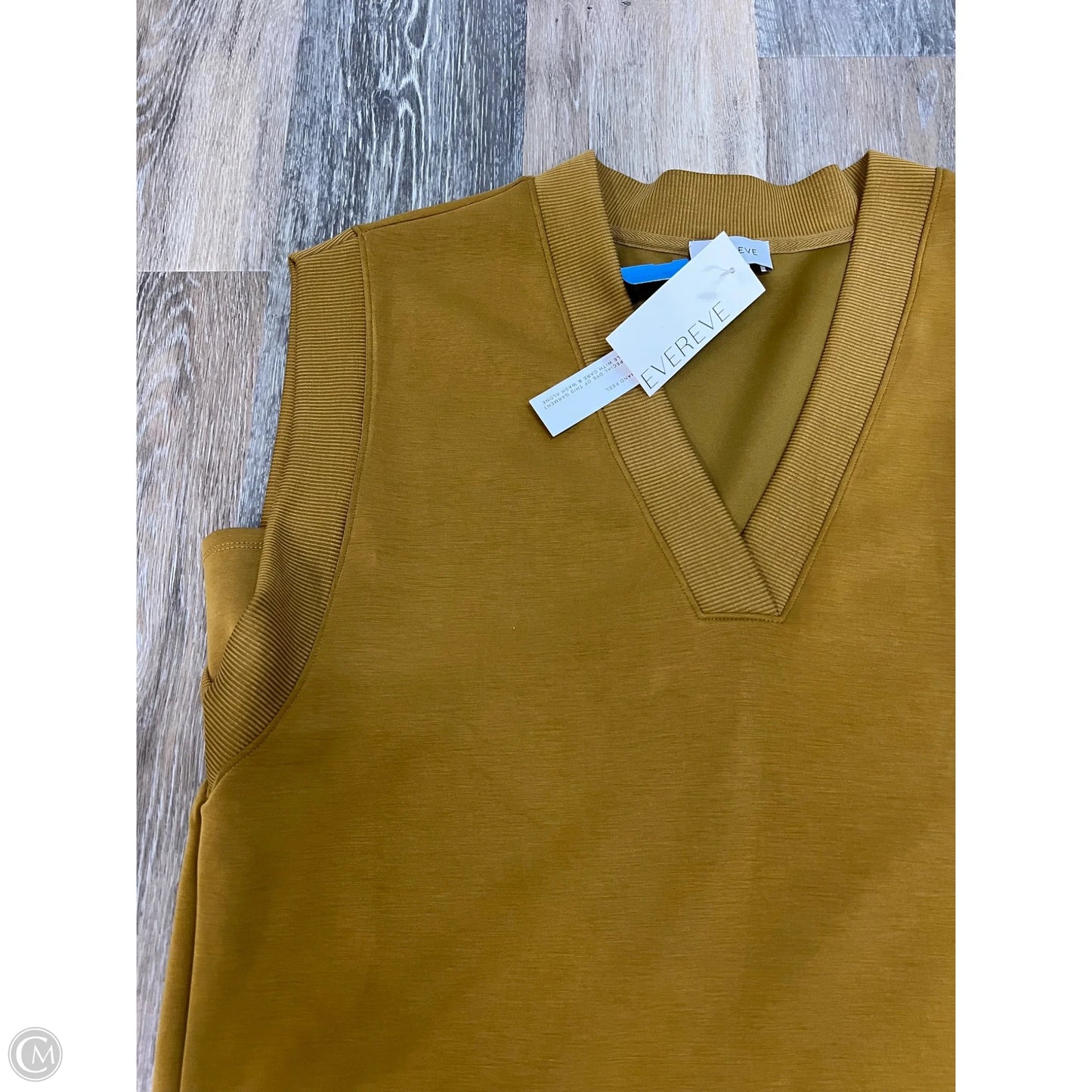 Blouse Short Sleeve By Evereve In Yellow, Size: L