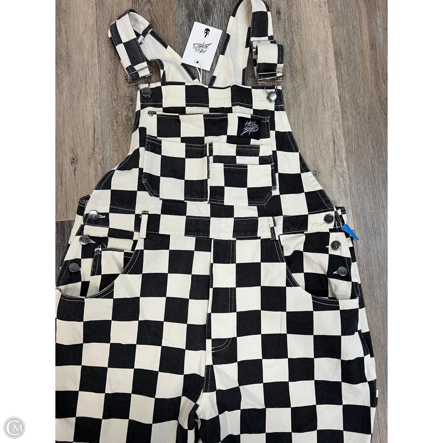 Overalls By Hell Babes In Checkered Pattern, Size: Xl