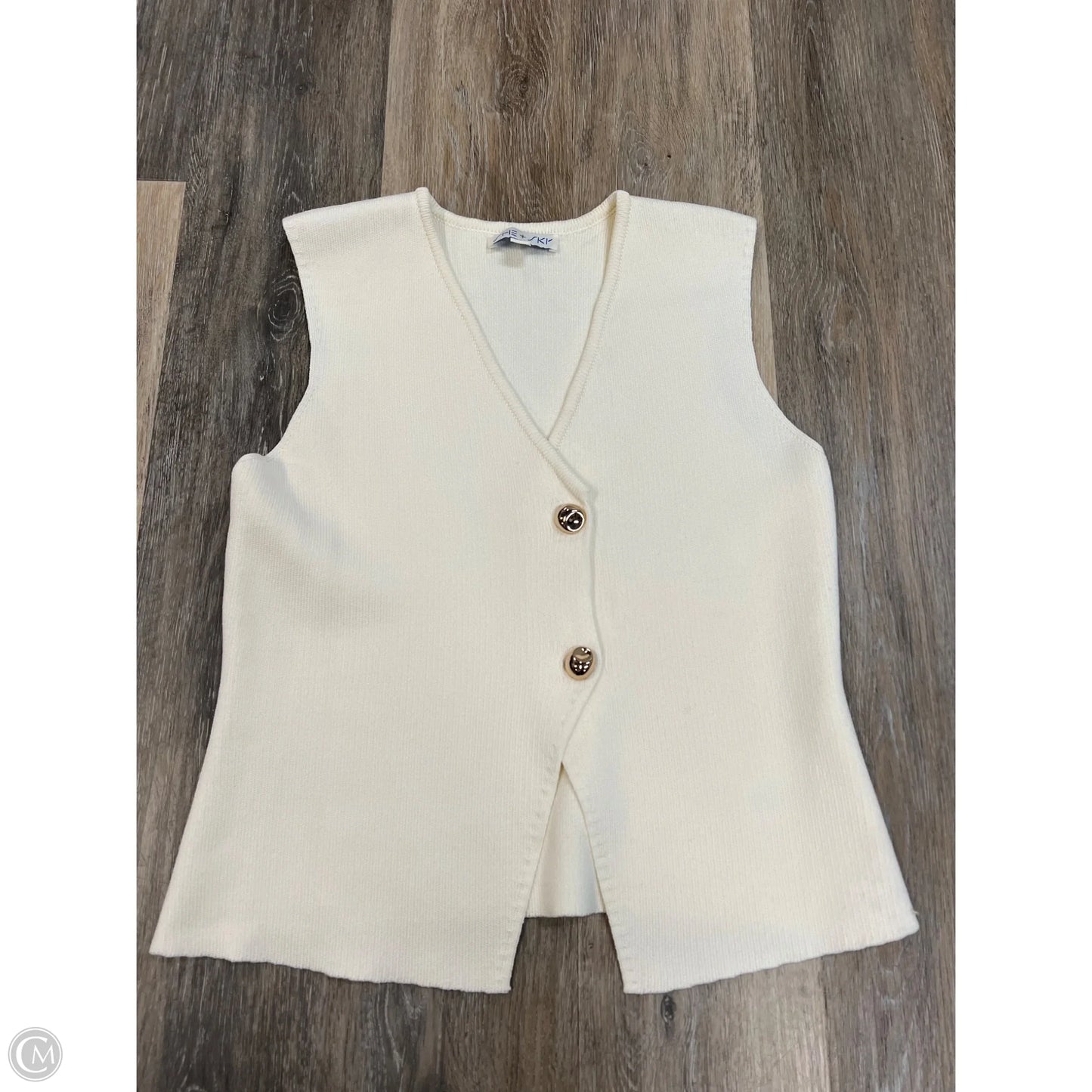 -Vest Sweater By She + Sky In Cream, Size: L