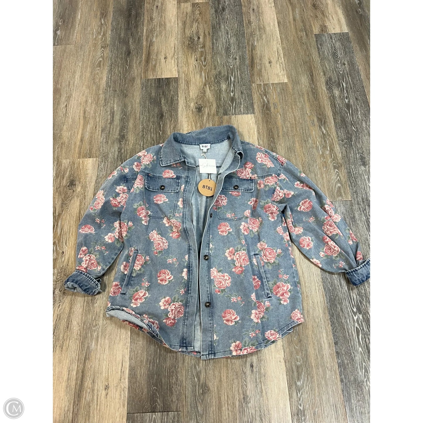 Jacket Denim By Bibi In Blue Denim, Size: S