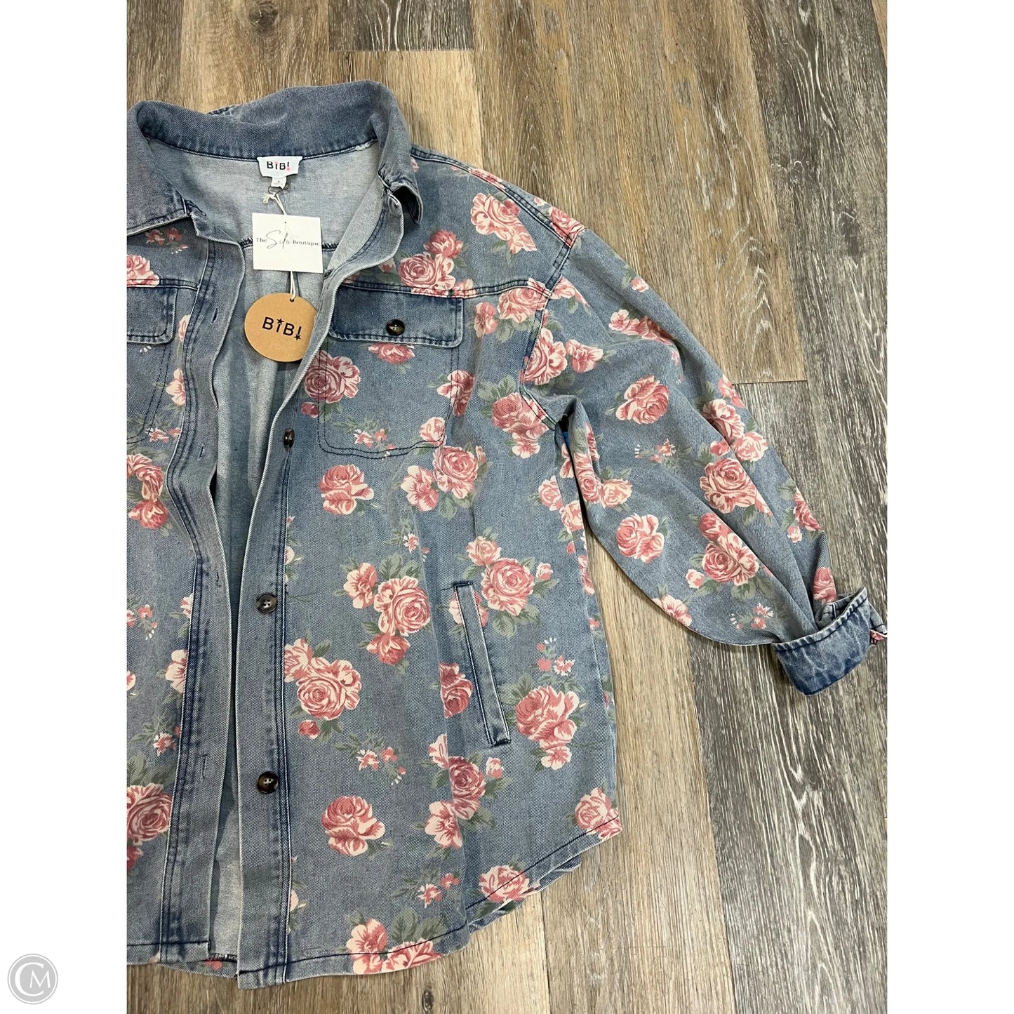 Jacket Denim By Bibi In Blue Denim, Size: S