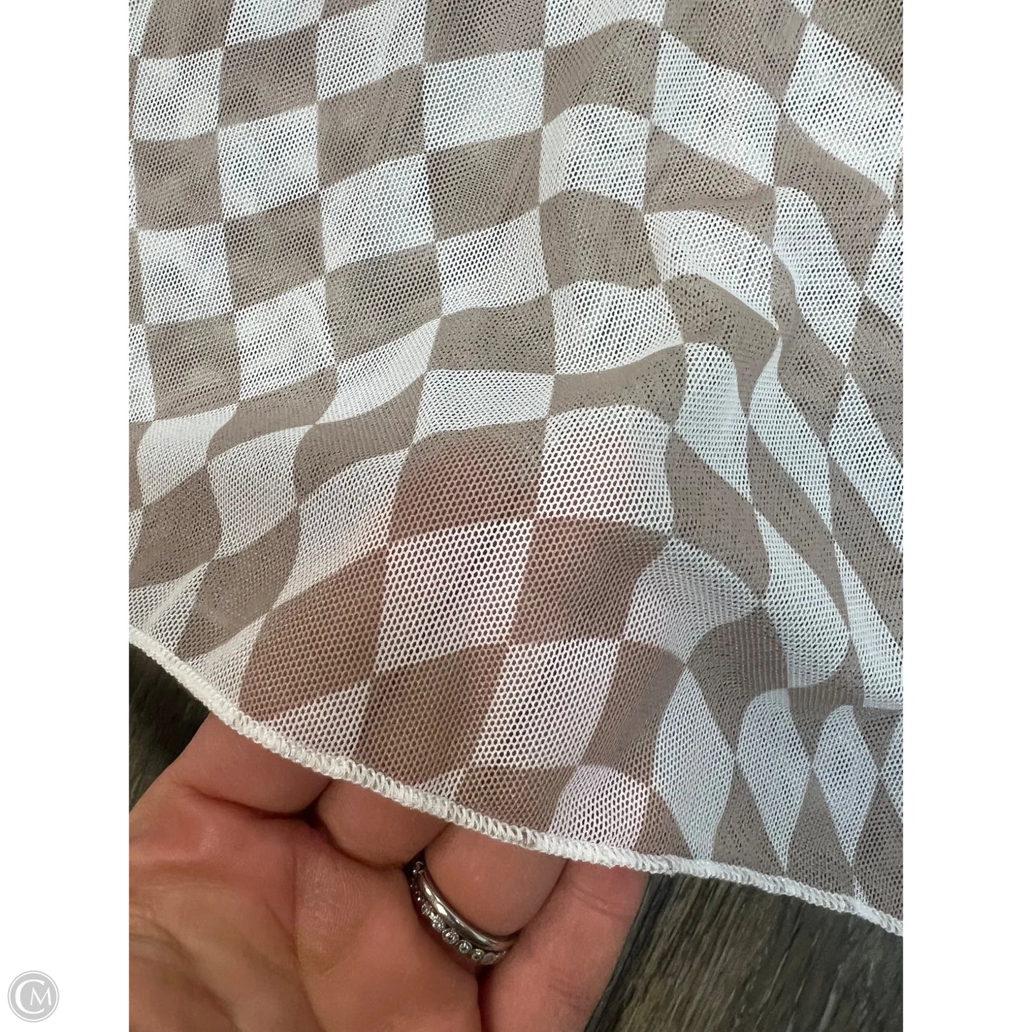 Top Long Sleeve By David & Dani In Checkered Pattern, Size: L