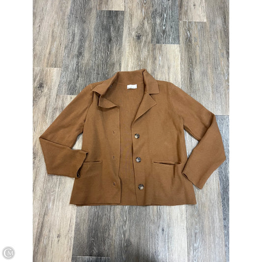 Sweater Cardigan By Be Cool In Brown, Size: L