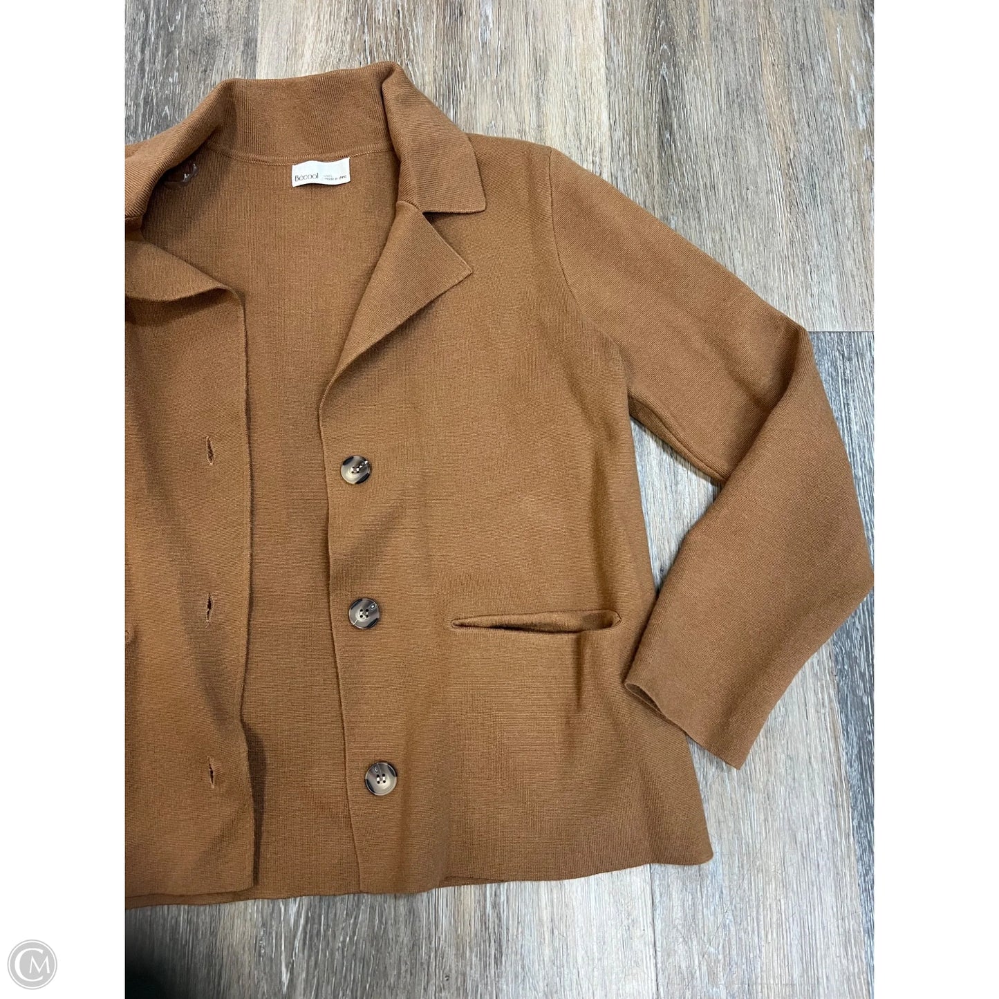 Sweater Cardigan By Be Cool In Brown, Size: L