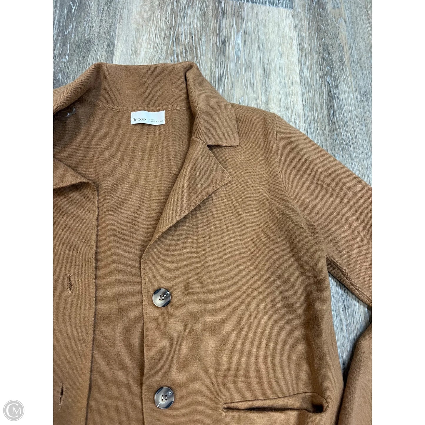 Sweater Cardigan By Be Cool In Brown, Size: L