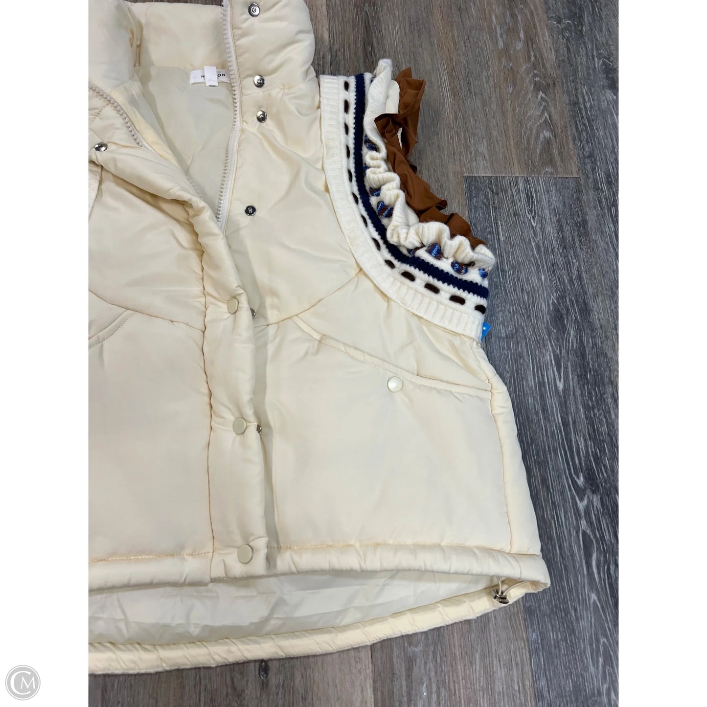 Vest Puffer & Quilted By Heyson In Cream, Size: L