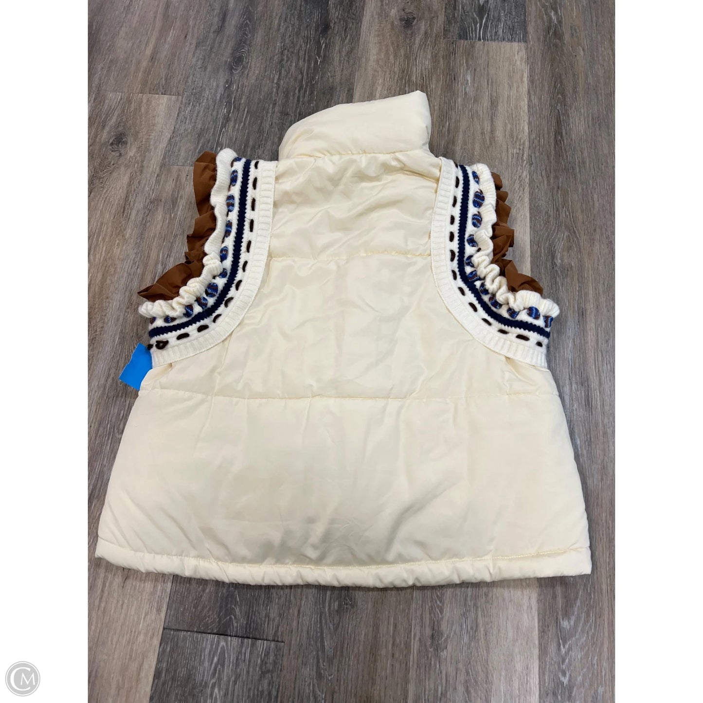 Vest Puffer & Quilted By Heyson In Cream, Size: L