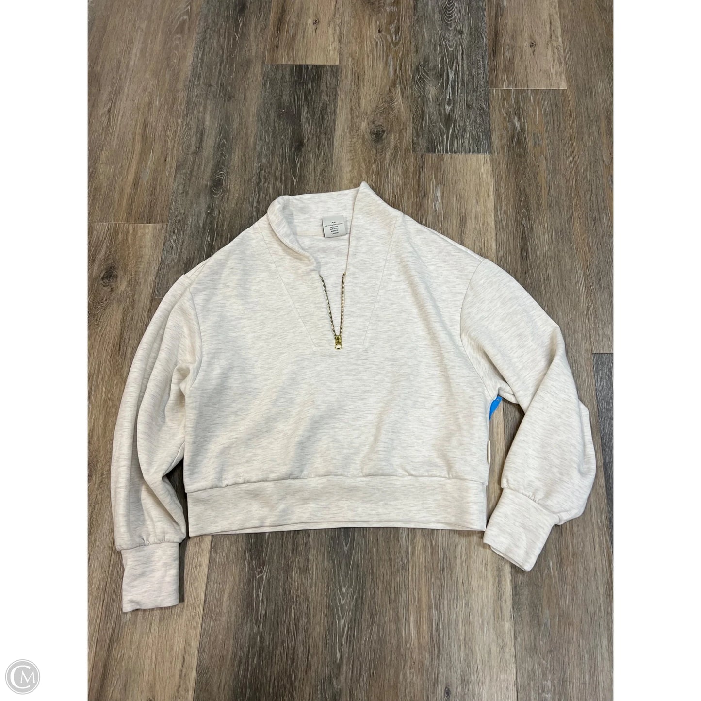 Athletic Sweatshirt Collar By Varley In Cream, Size: L