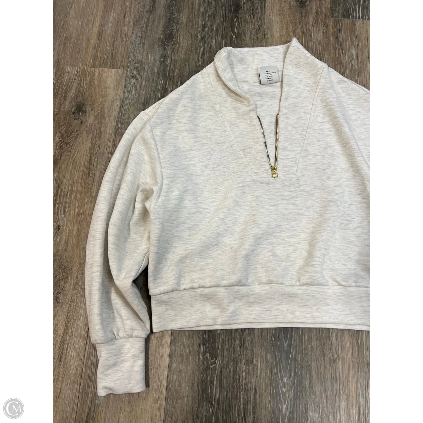 Athletic Sweatshirt Collar By Varley In Cream, Size: L