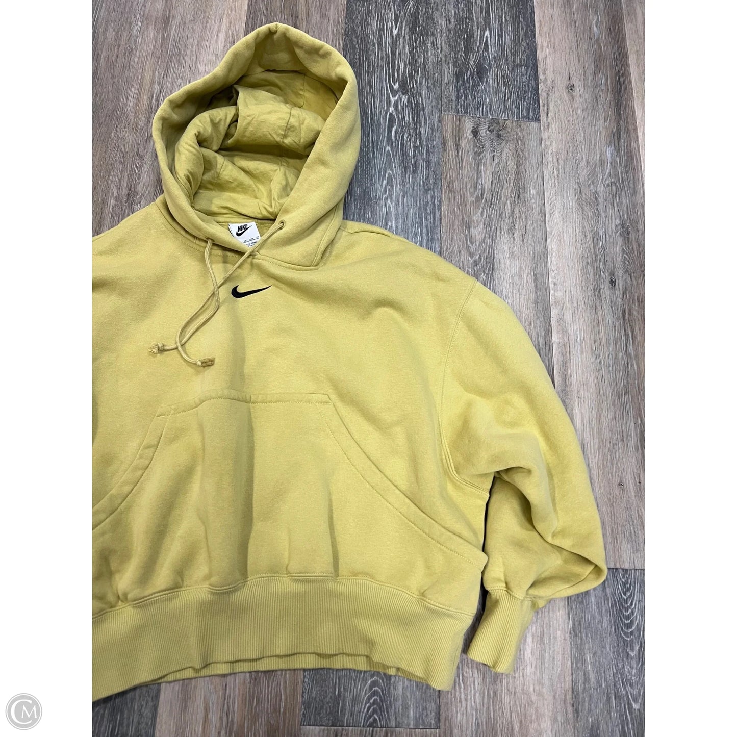 -Athletic Sweatshirt Hoodie By Nike Apparel In Yellow, Size: Xs