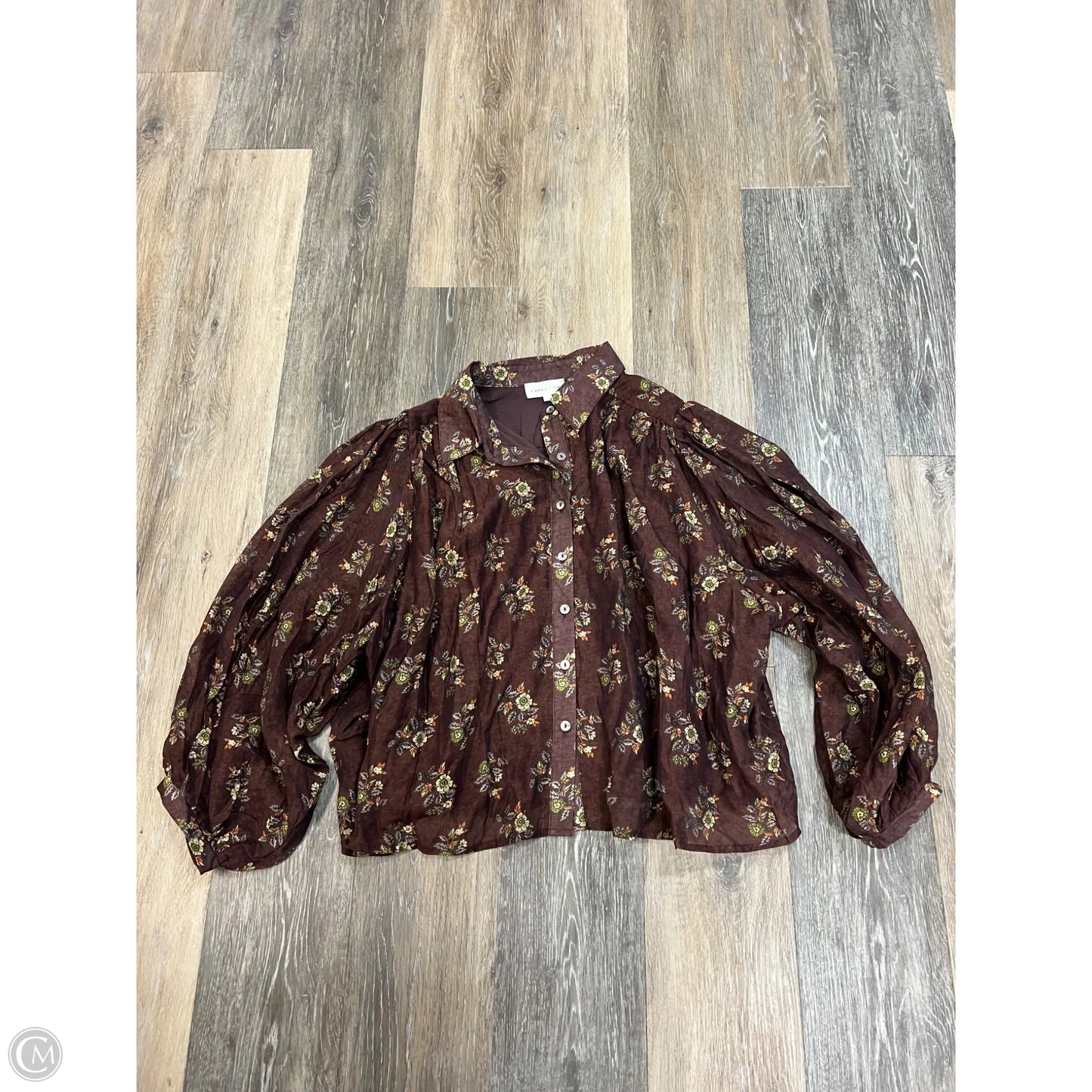 Blouse Long Sleeve By Entro In Floral Print, Size: L