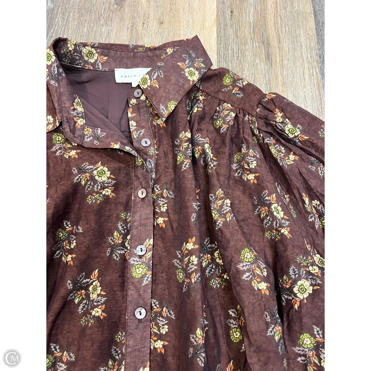 Blouse Long Sleeve By Entro In Floral Print, Size: L