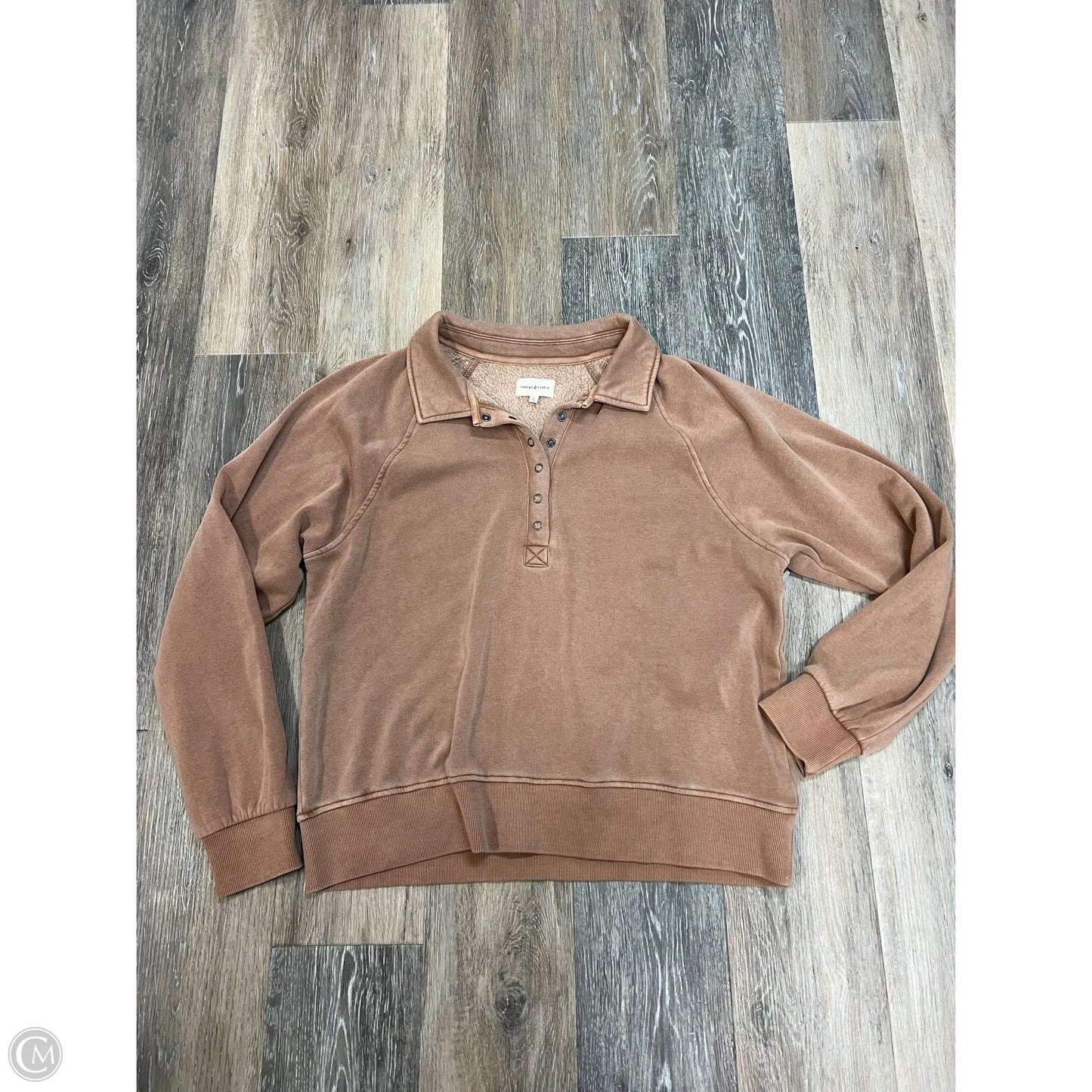 Top Long Sleeve By Thread And Supply In Tan, Size: L