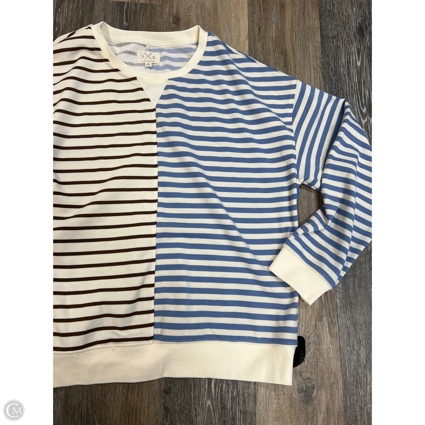 Top Long Sleeve By Thread And Supply In Striped Pattern, Size: M