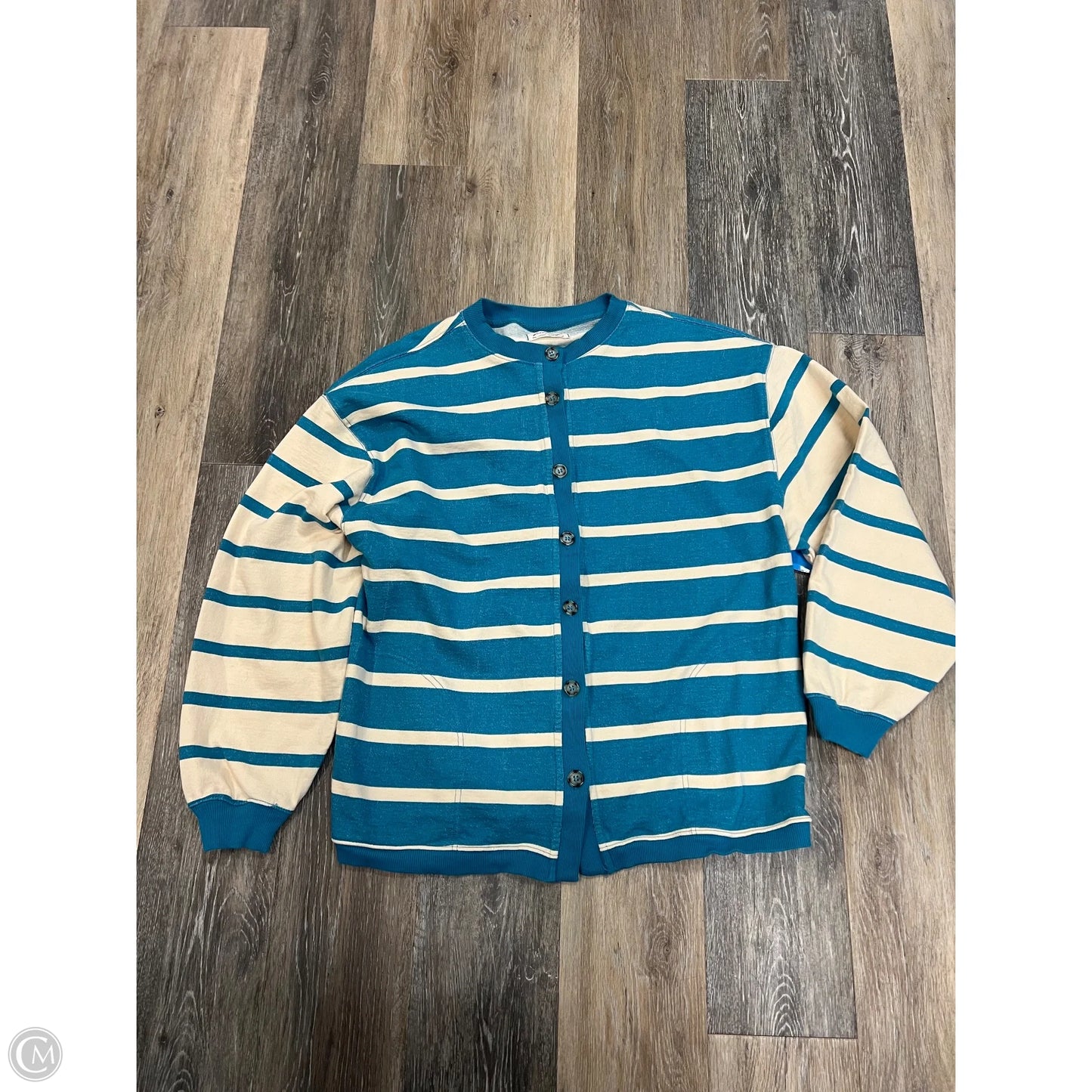 Sweater Cardigan By Free People In Striped Pattern, Size: M